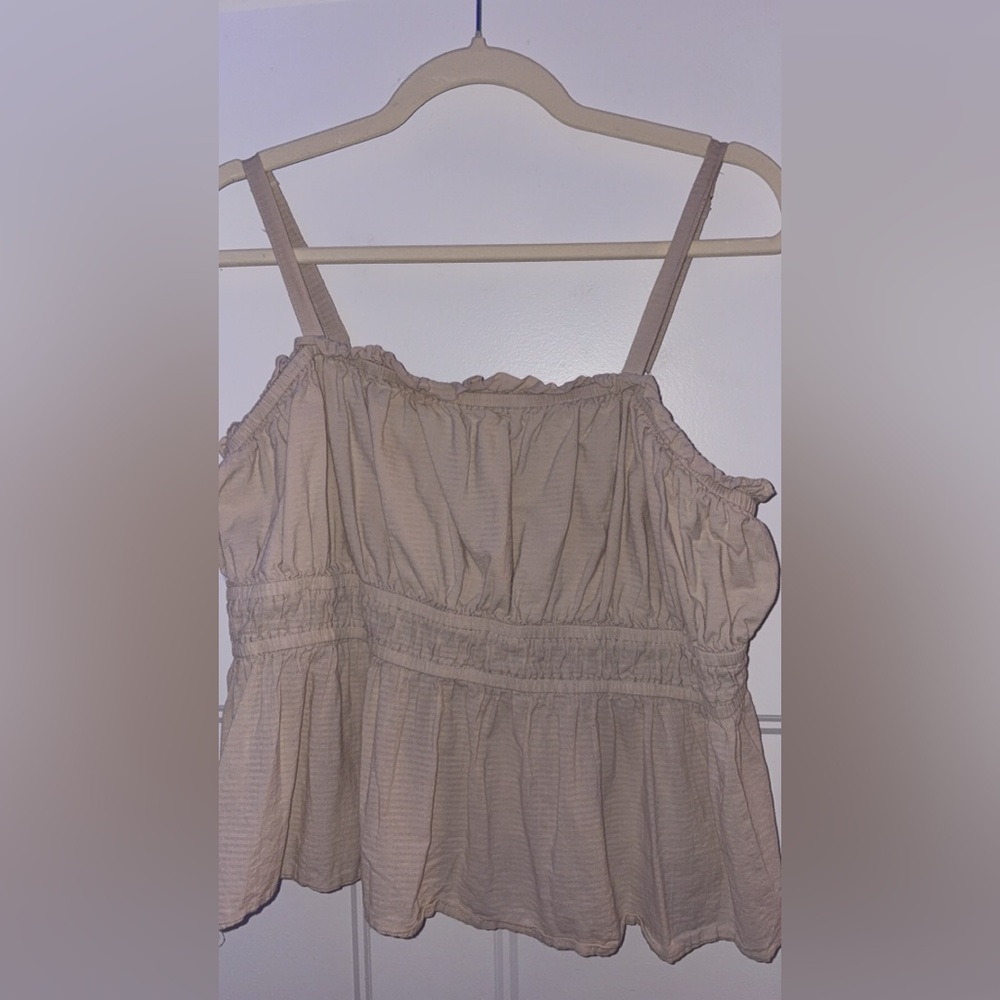 Beige Ruffled Top